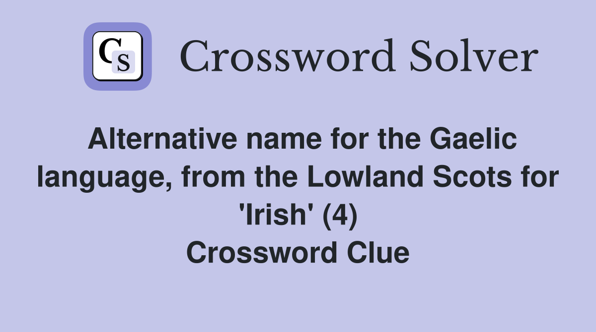 scots yachtsman crossword clue